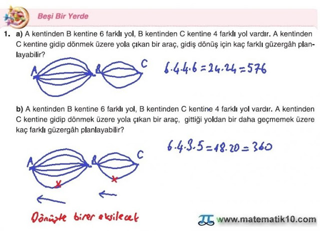 10. Sınıf Matematik Tuna Yayınları Ders Kitabı 33. Sayfa Çözümleri Beşi Bir Yerde